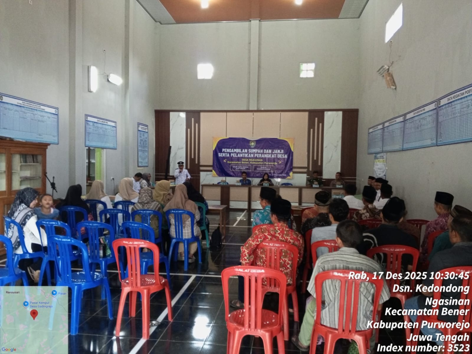 KEPALA DESA NGASINAN LANTIK PERANGKAT DESA UNTUK FORMASI JABATAN KAUR TATA USAHA DAN UMUM SERTA KEPALA DUSUN PESANGGRAHAN