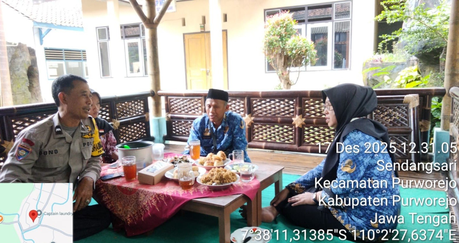 PERKUAT  SINERGI KEAMANAN SEKOLAH, PLT. KASI PEMUM TRANTIB KOORDINASI DENGAN BHABINKANTIBMAS DAN SDN SENDANGSARI