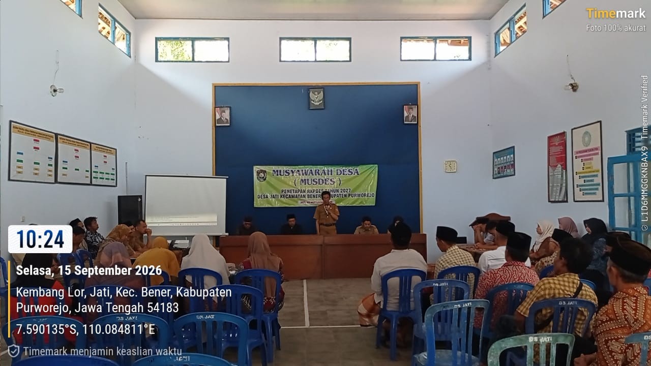TIM MONITORING KECAMATAN HADIRI MUSDES PENETAPAN RKPDES TAHUN 2027 DESA JATI