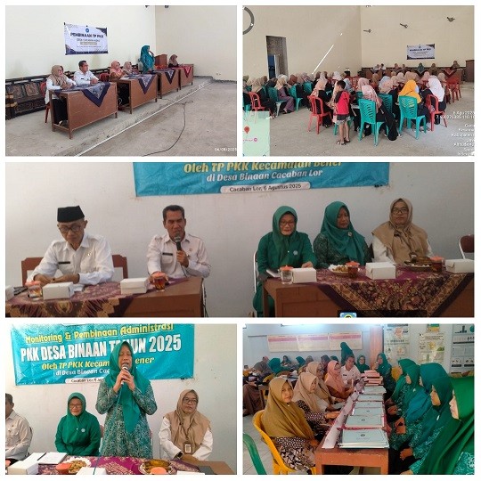 TP PKK KECAMATAN BENER LAKUKAN MONITORING ADMINISTRASI PKK PASKA DESA BINAAN